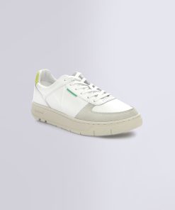 Kickers Femme Chaussures Kick Allow Blanc Jaune Fluo | Blanc