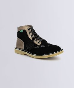 Kickers Femme Chaussures Kick Legend Noir Bronze | Noir