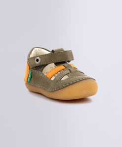 Kickers Enfant Garçon Sushy Kaki Orange | Kaki