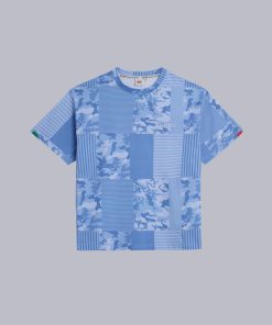 Kickers Femme Men's Kick Tshirt Bleu Camouflage | Bleu